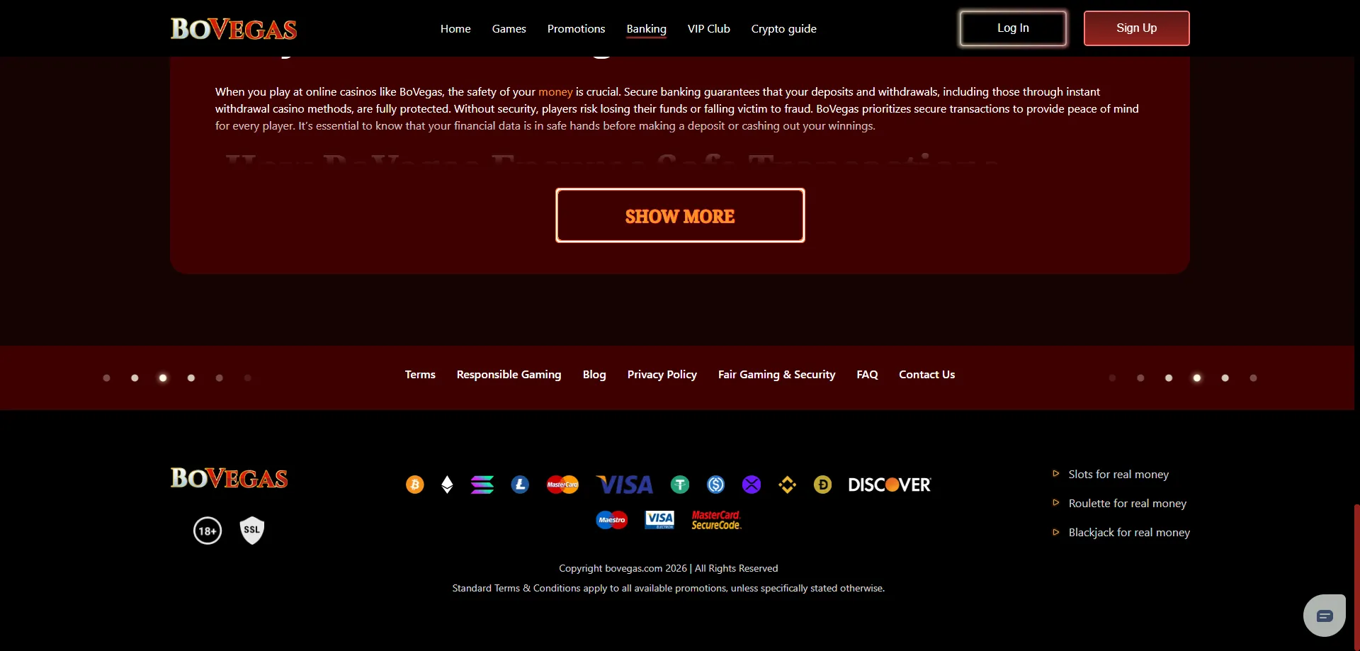 Bovegas Casino mobile experience on iOS and Android devices